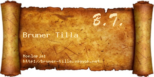 Bruner Tilla névjegykártya